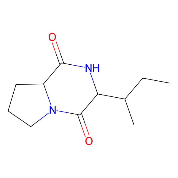 2D Structure of (3S,8aS)-3-[(2R)-butan-2-yl]-2,3,6,7,8,8a-hexahydropyrrolo[1,2-a]pyrazine-1,4-dione