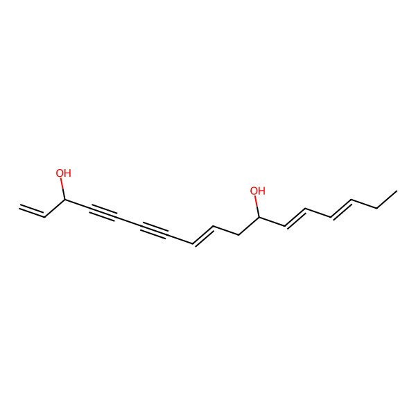 2D Structure of (3S,8E,11R,12E,14Z)-heptadeca-1,8,12,14-tetraen-4,6-diyne-3,11-diol