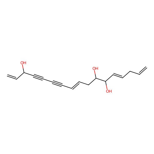 2D Structure of (3S,8E,11R,12S,13Z)-heptadeca-1,8,13,16-tetraen-4,6-diyne-3,11,12-triol