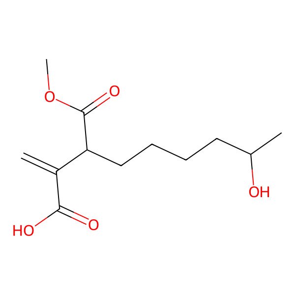 2D Structure of (3S,8S)-8-hydroxy-3-methoxycarbonyl-2-methylidenenonanoic acid