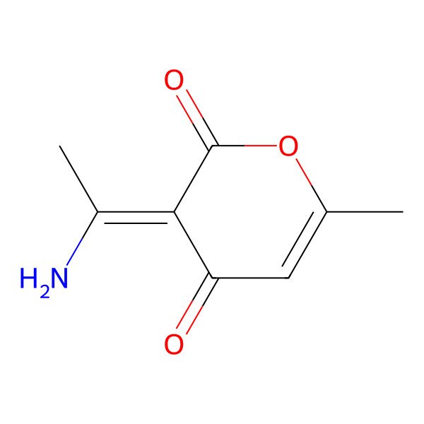 2D Structure of (3Z)-3-(1-aminoethylidene)-6-methylpyran-2,4-dione