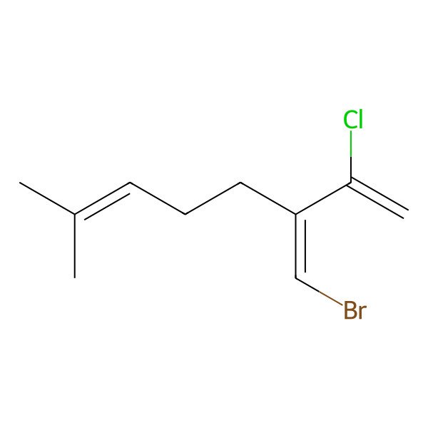 2D Structure of (3Z)-3-(bromomethylidene)-2-chloro-7-methylocta-1,6-diene
