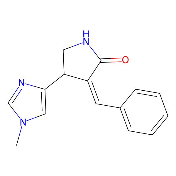 2D Structure of (3Z,4S)-3-Benzylidene-4-(1-methylimidazol-4-yl)pyrrolidin-2-one