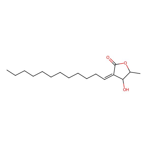 2D Structure of (3Z,4S,5R)-3-dodecylidene-4-hydroxy-5-methyloxolan-2-one 2D Structure of (3Z,4S,5R)-3-dodecylidene-4-hydroxy-5-methyloxolan-2-one