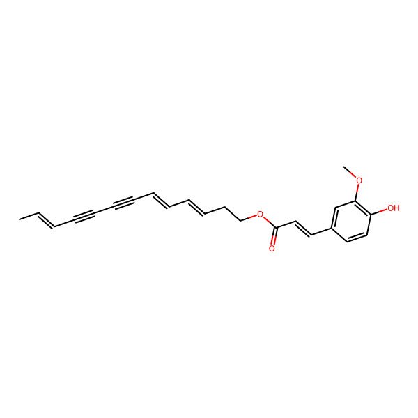 2D Structure of [(3Z,5E,11E)-trideca-3,5,11-trien-7,9-diynyl] (E)-3-(4-hydroxy-3-methoxyphenyl)prop-2-enoate