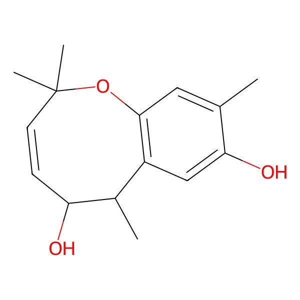 2D Structure of (3Z,5R,6R)-2,2,6,9-tetramethyl-5,6-dihydro-1-benzoxocine-5,8-diol