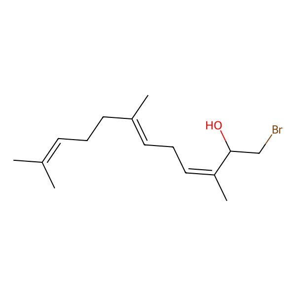 2D Structure of (3z,6e)-1-Bromo-3,7,11-trimethyl-3,6,10-dodecatrien-2-ol