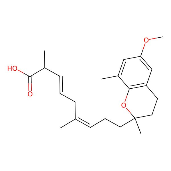 2D Structure of (3Z,6E)-9-[(2R)-6-Methoxy-2,8-dimethyl-3,4-dihydrochromen-2-yl]-2,6-dimethylnona-3,6-dienoic acid