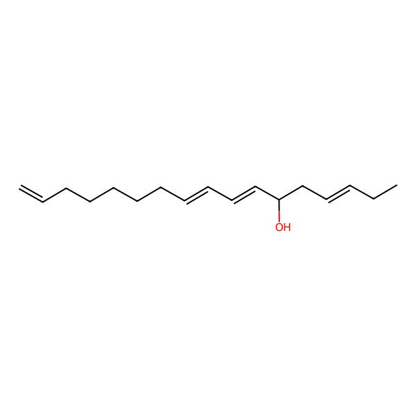 2D Structure of (3Z,6R,7E,9Z)-heptadeca-3,7,9,16-tetraen-6-ol 2D Structure of (3Z,6R,7E,9Z)-heptadeca-3,7,9,16-tetraen-6-ol