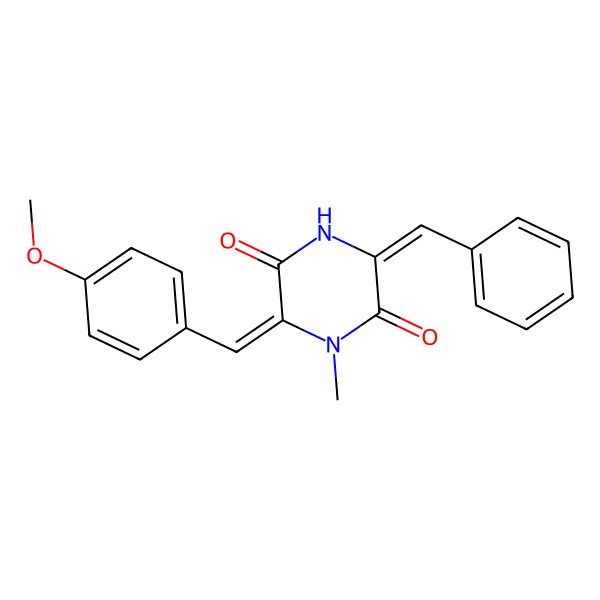 2D Structure of (3Z,6Z)-3-Benzylidene-6-(4-methoxybenzylidene)-1-methyl-2,5-piperazinedione