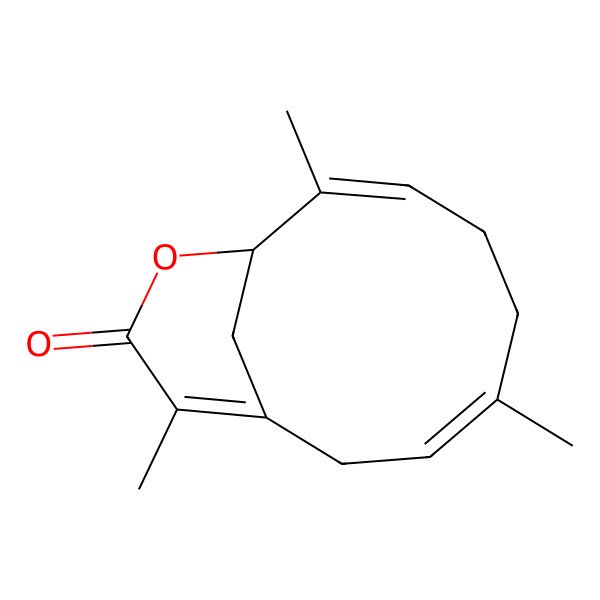 2D Structure of (3Z,7E,9R)-4,8,12-trimethyl-10-oxabicyclo[7.3.1]trideca-1(12),3,7-trien-11-one