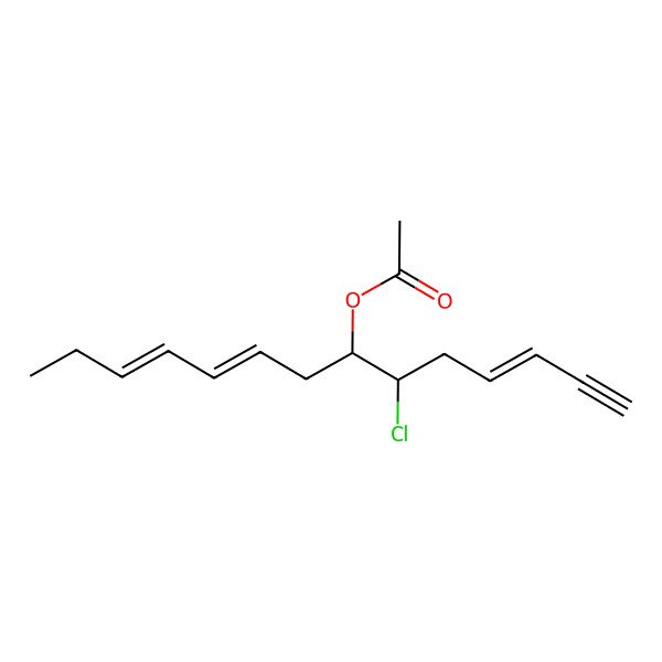 2D Structure of [(3Z,9Z,11E)-6-chlorotetradeca-3,9,11-trien-1-yn-7-yl] acetate