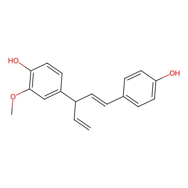 2D Structure of 4-[1-(4-Hydroxyphenyl)penta-1,4-dien-3-yl]-2-methoxyphenol