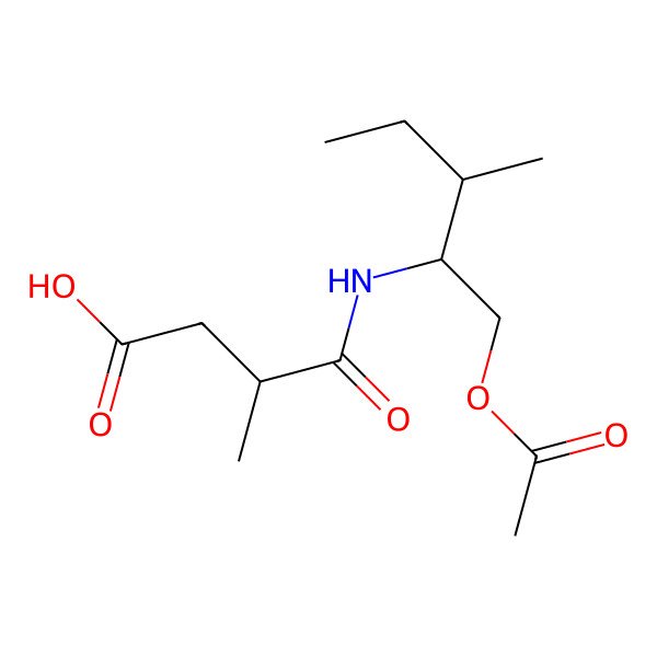 2D Structure of 4-((1-Acetoxy-3-methylpentan-2-yl)amino)-3-methyl-4-oxobutanoic acid