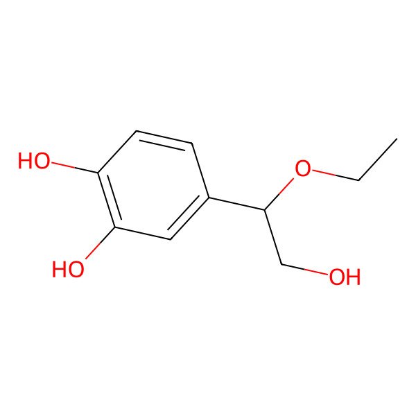 2D Structure of 4-(1-Ethoxy-2-hydroxyethyl)benzene-1,2-diol
