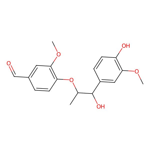 2D Structure of 4-[1-Hydroxy-1-(4-hydroxy-3-methoxyphenyl)propan-2-yl]oxy-3-methoxybenzaldehyde