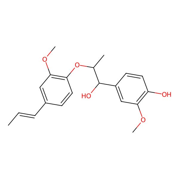 2D Structure of 4-[1-Hydroxy-2-(2-methoxy-4-prop-1-enylphenoxy)propyl]-2-methoxyphenol