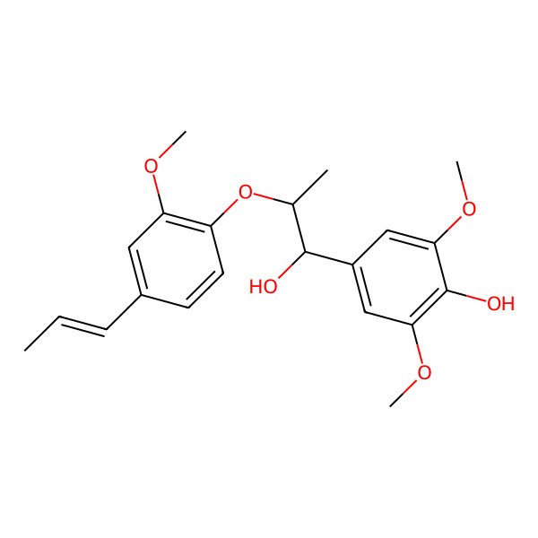 2D Structure of 4-[1-Hydroxy-2-(2-methoxy-4-prop-1-enylphenoxy)propyl]-2,6-dimethoxyphenol