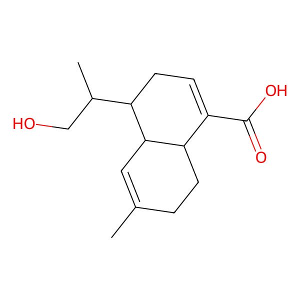 2D Structure of 4-(1-Hydroxypropan-2-yl)-6-methyl-3,4,4a,7,8,8a-hexahydronaphthalene-1-carboxylic acid