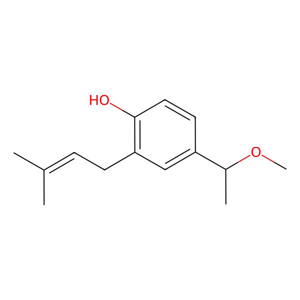 2D Structure of 2-(3-Methyl-2-buten-1-yl)-4-methoxyethyl-phenol
