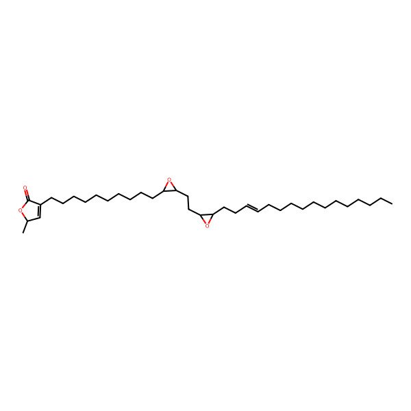 2D Structure of 4-[10-[3-[2-(3-hexadec-3-enyloxiran-2-yl)ethyl]oxiran-2-yl]decyl]-2-methyl-2H-furan-5-one