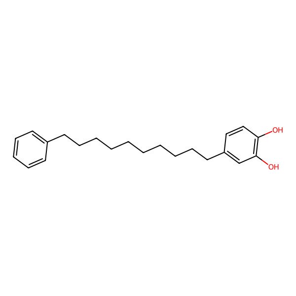 2D Structure of 4-(10-Phenyldecyl)benzene-1,2-diol