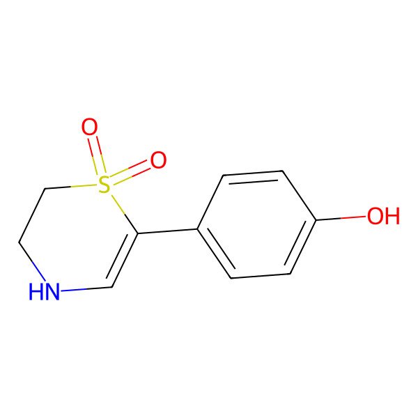 2D Structure of 4-(1,1-dioxo-3,4-dihydro-2H-1,4-thiazin-6-yl)phenol