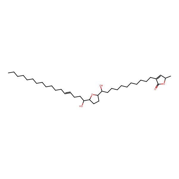 2D Structure of 4-[11-hydroxy-11-[5-(1-hydroxyheptadec-4-enyl)oxolan-2-yl]undecyl]-2-methyl-2H-furan-5-one