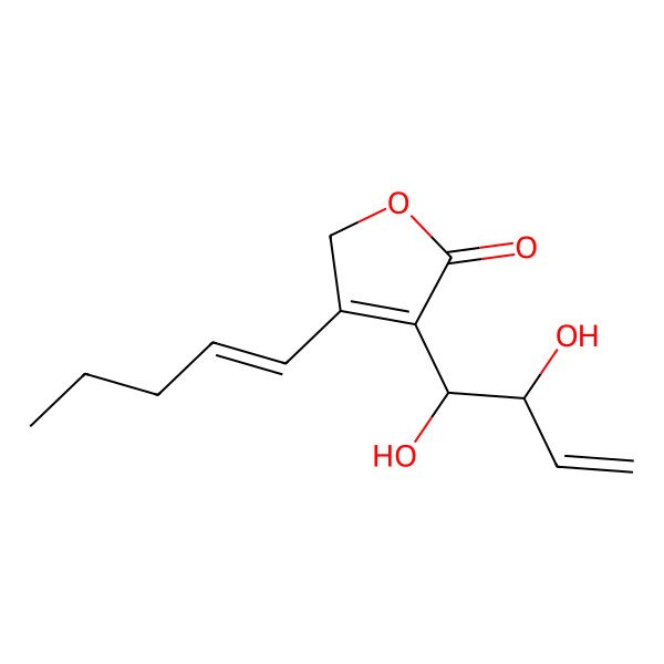 2D Structure of 4-(1,2-dihydroxybut-3-enyl)-3-pent-1-enyl-2H-furan-5-one