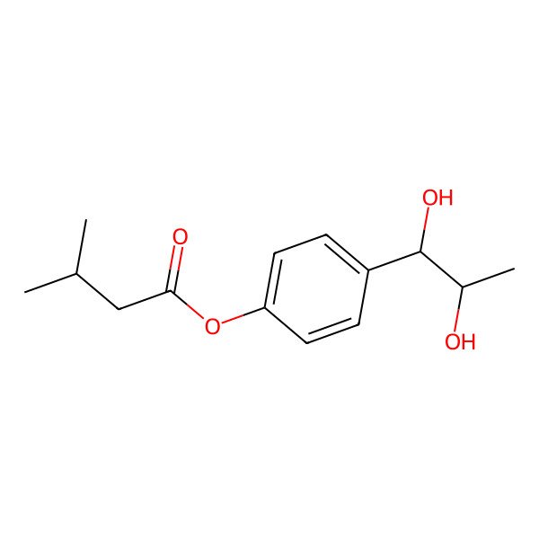 2D Structure of [4-(1,2-Dihydroxypropyl)phenyl] 3-methylbutanoate