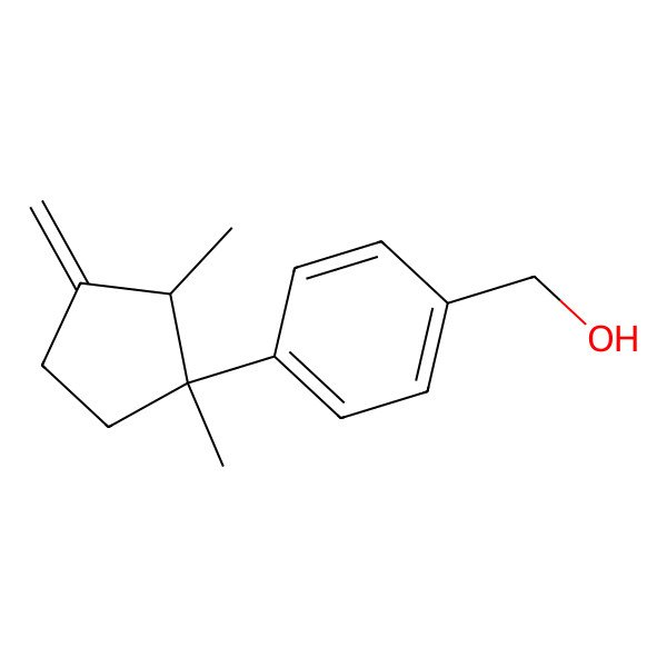 2D Structure of (4-(1,2-Dimethyl-3-methylenecyclopentyl)phenyl)methanol