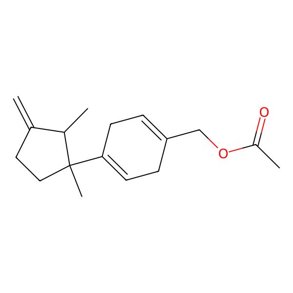2D Structure of [4-(1,2-Dimethyl-3-methylidenecyclopentyl)cyclohexa-1,4-dien-1-yl]methyl acetate