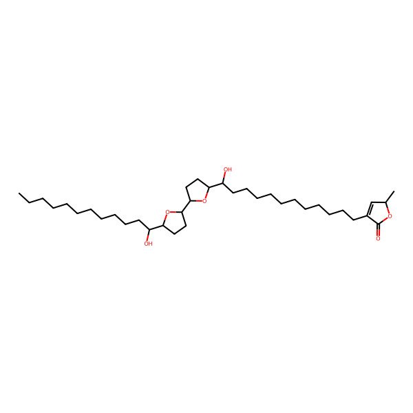 2D Structure of 4-[12-hydroxy-12-[5-[5-(1-hydroxydodecyl)oxolan-2-yl]oxolan-2-yl]dodecyl]-2-methyl-2H-furan-5-one