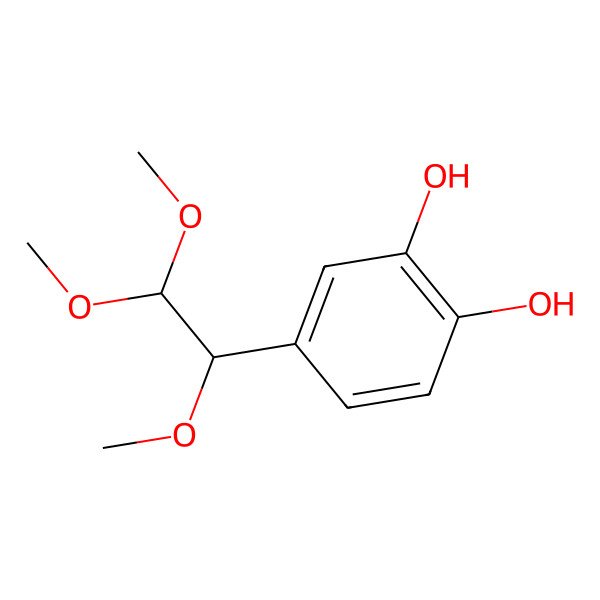 2D Structure of 4-(1,2,2-Trimethoxyethyl)benzene-1,2-diol