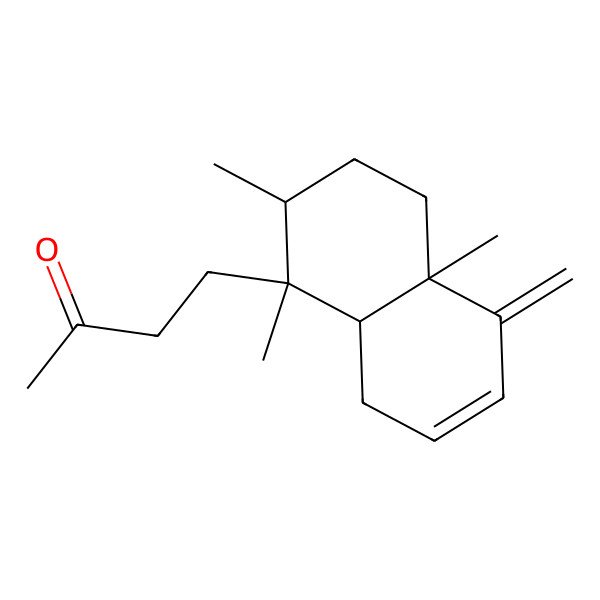 2D Structure of 4-(1,2,4a-trimethyl-5-methylidene-3,4,8,8a-tetrahydro-2H-naphthalen-1-yl)butan-2-one 2D Structure of 4-(1,2,4a-trimethyl-5-methylidene-3,4,8,8a-tetrahydro-2H-naphthalen-1-yl)butan-2-one