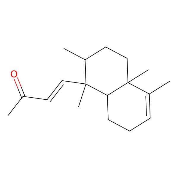 2D Structure of 4-(1,2,4a,5-Tetramethyl-2,3,4,7,8,8a-hexahydronaphthalen-1-yl)but-3-en-2-one