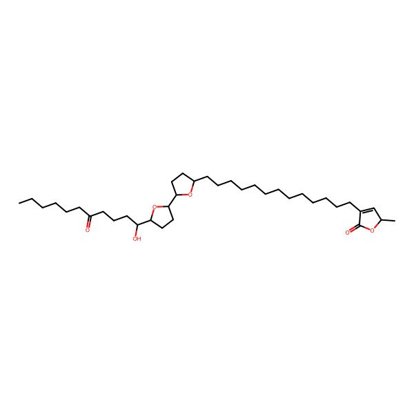 2D Structure of 4-[13-[5-[5-(1-hydroxy-5-oxoundecyl)oxolan-2-yl]oxolan-2-yl]tridecyl]-2-methyl-2H-furan-5-one