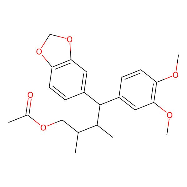 2D Structure of [4-(1,3-Benzodioxol-5-yl)-4-(3,4-dimethoxyphenyl)-2,3-dimethylbutyl] acetate