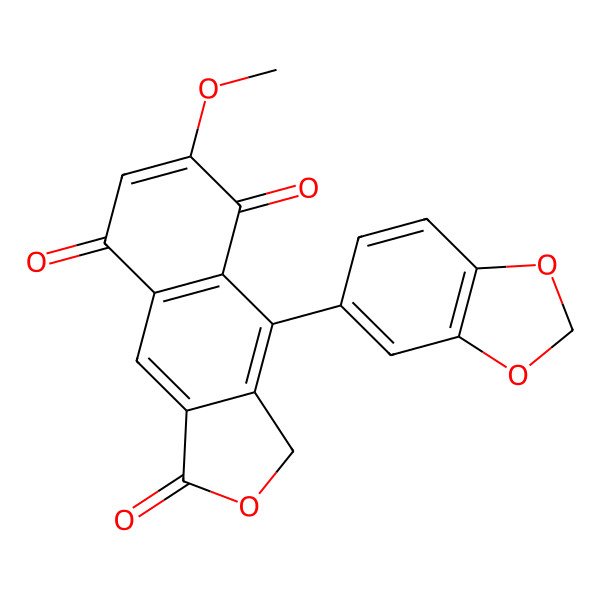 2D Structure of 4-(1,3-benzodioxol-5-yl)-6-methoxy-3H-benzo[f][2]benzofuran-1,5,8-trione