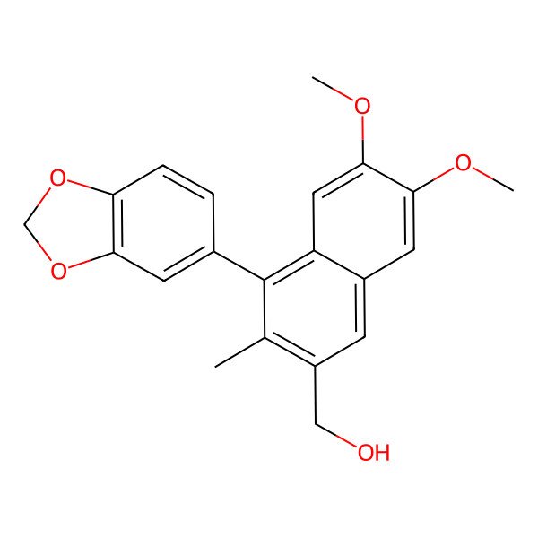 2D Structure of [4-(1,3-Benzodioxol-5-yl)-6,7-dimethoxy-3-methylnaphthalen-2-yl]methanol