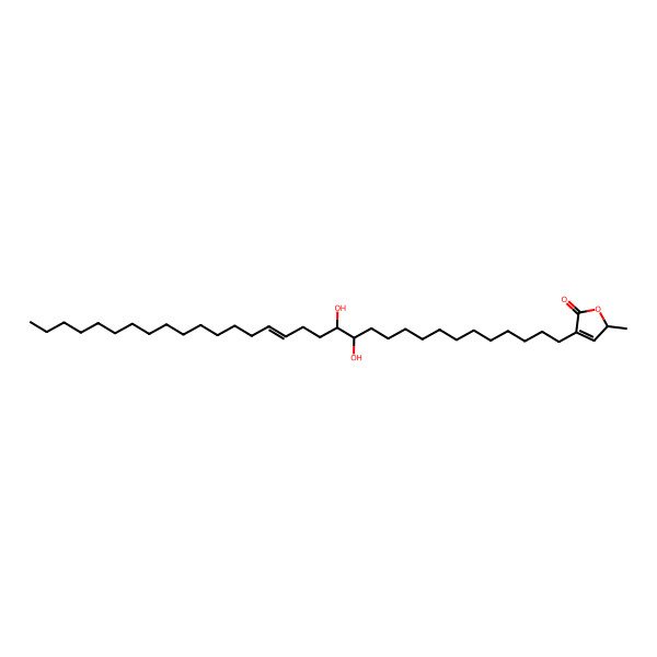 2D Structure of 4-(13,14-dihydroxydotriacont-17-enyl)-2-methyl-2H-furan-5-one 2D Structure of 4-(13,14-dihydroxydotriacont-17-enyl)-2-methyl-2H-furan-5-one