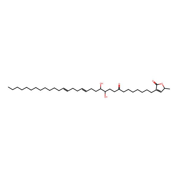 2D Structure of 4-[(15Z,19Z)-11,12-dihydroxy-8-oxodotriaconta-15,19-dienyl]-2-methyl-2H-furan-5-one