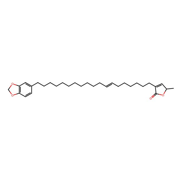 2D Structure of 4-[19-(1,3-benzodioxol-5-yl)nonadec-7-enyl]-2-methyl-2H-furan-5-one