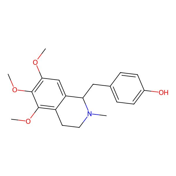 2D Structure of 4-[[(1R)-5,6,7-trimethoxy-2-methyl-3,4-dihydro-1H-isoquinolin-1-yl]methyl]phenol