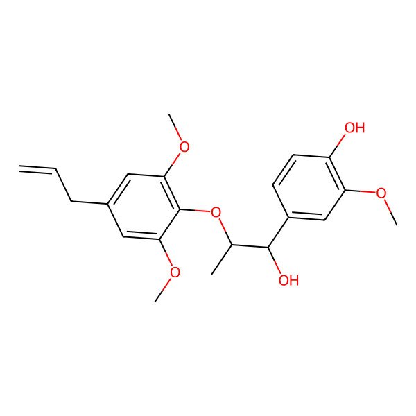 2D Structure of 4-[(1R,2R)-2-(2,6-dimethoxy-4-prop-2-enylphenoxy)-1-hydroxypropyl]-2-methoxyphenol