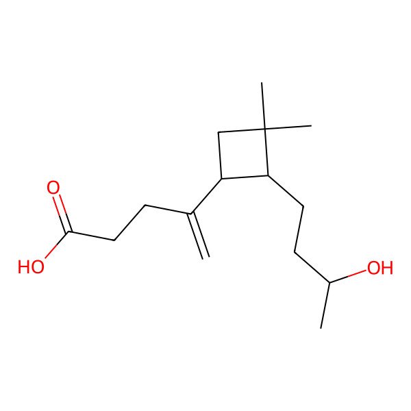 2D Structure of 4-[(1R,2S)-2-[(3S)-3-hydroxybutyl]-3,3-dimethylcyclobutyl]pent-4-enoic acid