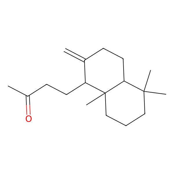2D Structure of 4-[(1R,4aR,8aR)-5,5,8a-trimethyl-2-methylidene-3,4,4a,6,7,8-hexahydro-1H-naphthalen-1-yl]butan-2-one
