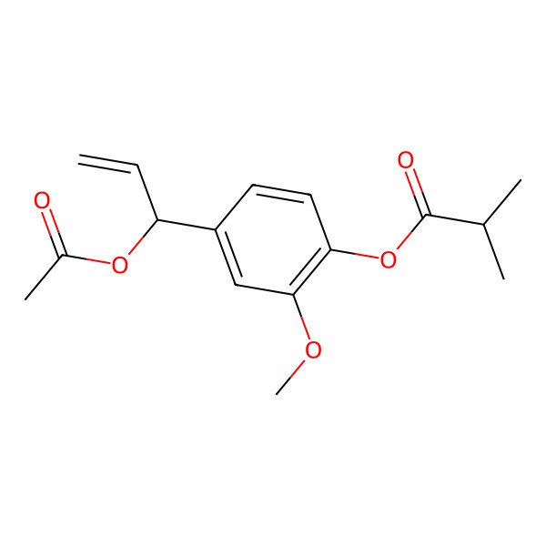 2D Structure of [4-[(1S)-1-acetyloxyprop-2-enyl]-2-methoxyphenyl] 2-methylpropanoate