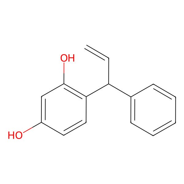 2D Structure of 4-[(1S)-1-phenylprop-2-enyl]benzene-1,3-diol