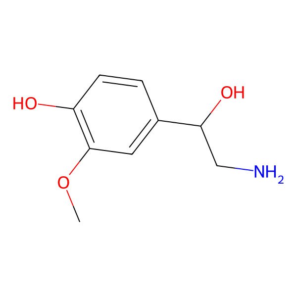 2D Structure of 4-[(1S)-2-amino-1-hydroxyethyl]-2-methoxyphenol